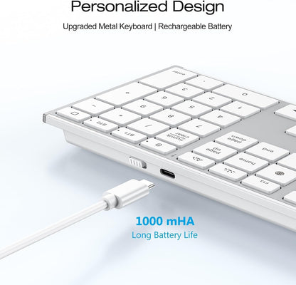 2.4G & Dual Bluetooth Wireless Keyboard for Mac, 7 Color Backlit