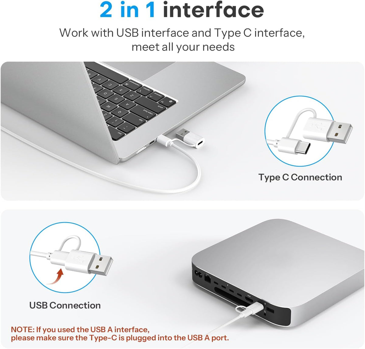 Quiet Scissor Switch Wired Keyboard for Mac, USB-A/Type-C, Purple