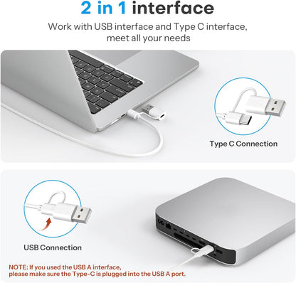 Quiet Scissor Switch Wired Keyboard for Mac, USB-A/Type-C, Purple
