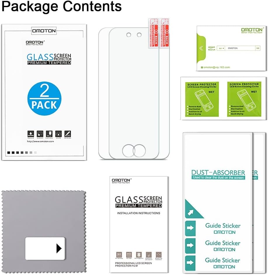 Tempered Glass Screen Protector for New iPod Touch (7th / 6th / 5th Gen, 2015 / 2019 Released), 2 Pack