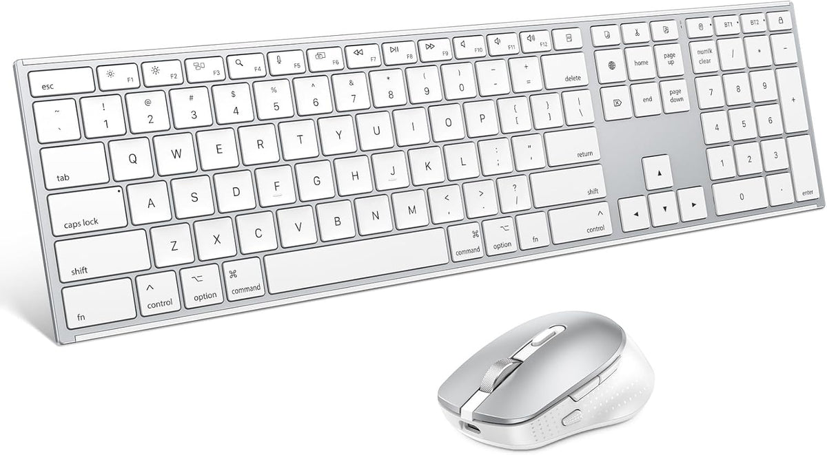 Wireless Keyboard and Mouse Combo for Mac, Full-Size Metal Frame