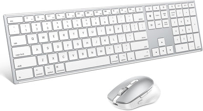 Wireless Keyboard and Mouse Combo for Mac, Full-Size Metal Frame