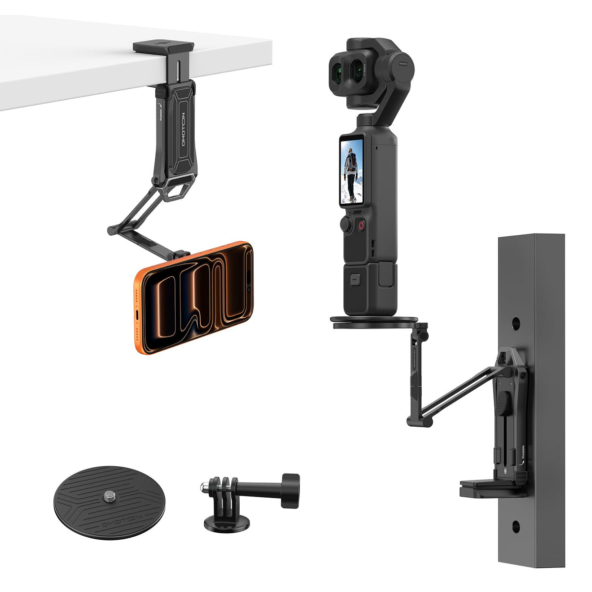 TP02-Pro 5 in 1 Magnetic Phone Holder for Vlogging Essentials, Black