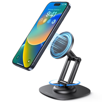 MS04 [360° Rotating] Adjustable Magnetic Phone Stand for Desk, Black