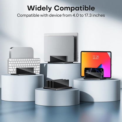 Vertical Laptop Stand, Black Acrylic Dual Holder for MacBook Gaming