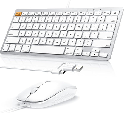 Wired Keyboard and Mouse Combo for Mac(MacOS 11.3+),Easy Plug & Play