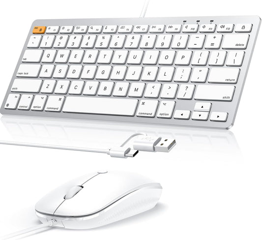 Wired Keyboard and Mouse Combo for Mac(MacOS 11.3+),Easy Plug & Play