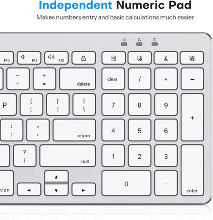 USB-A & Type-C Dual Interface Wired Keyboard for Mac, Numeric Keypad