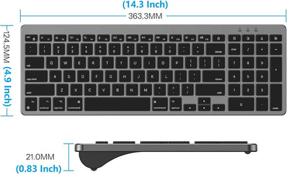 USB-A & USB C Dual Interface Wired Keyboard for Mac/iMac/MacBook