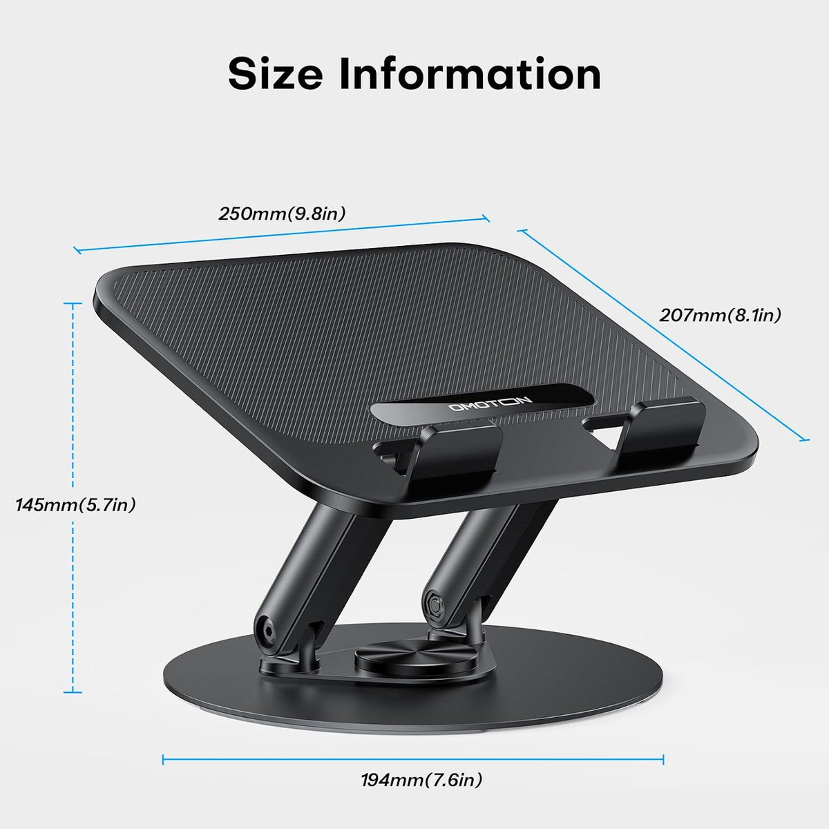 Laptop Stand for Desk with 360° Rotating Base, Ergonomic Laptop Riser for Collaborative Work, Easy Storage, Fit MacBook/Laptops up to 14 inches, Black
