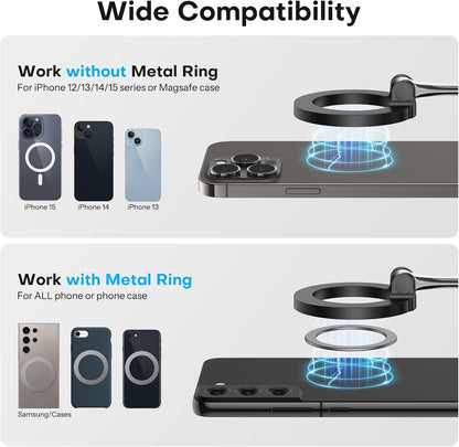 360°Rotating Magnetic Airplane Phone Holder Mount, for Magsafe Airplane Travel Essentials Accessories, Adjustable Foldable Universal Handsfree Phone Stand for iPhone 17 16 15 14 Pro Max Air