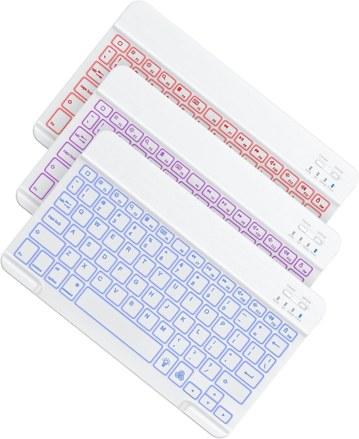 7 Color Backlit & Rechargeable Bluetooth Keyboard for iPad & iPhone