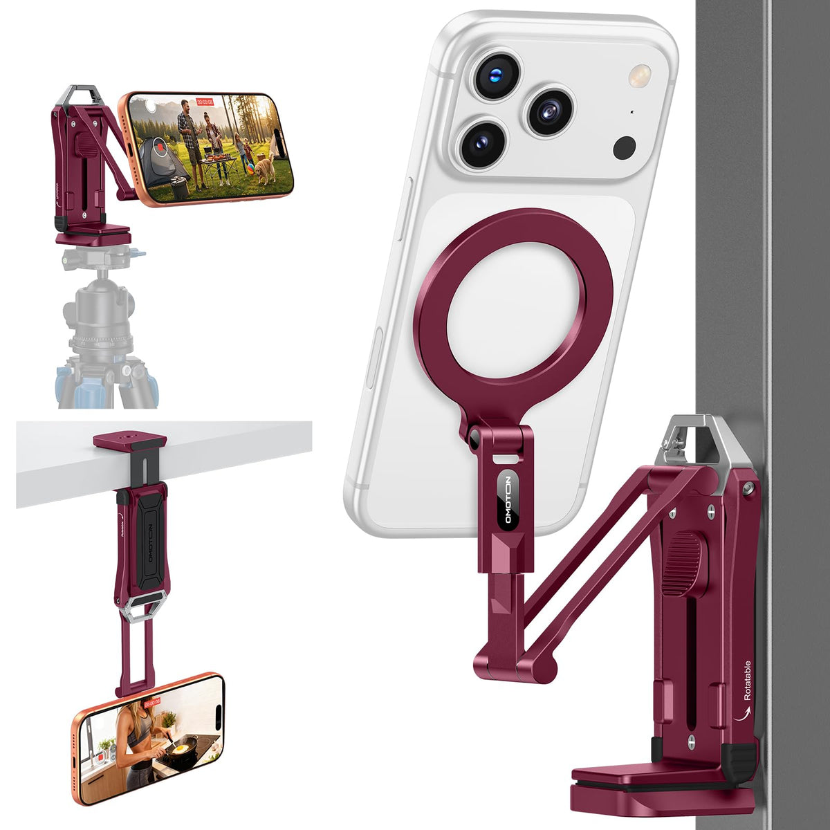 TP02-Pro 5 in 1 Magnetic Phone Holder for Vlogging Essentials, Black