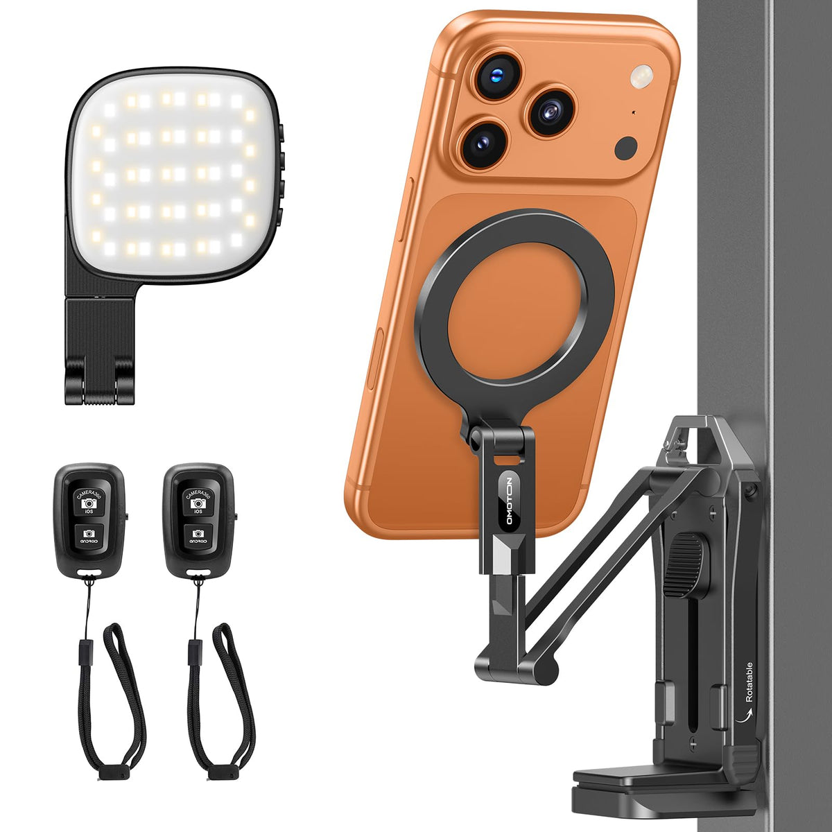TP02-Pro 5 in 1 Magnetic Phone Holder for Vlogging Essentials, Black