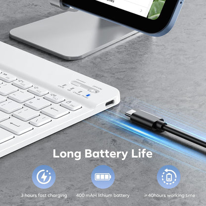 7 Color Backlit & Rechargeable Bluetooth Keyboard for iPad & iPhone