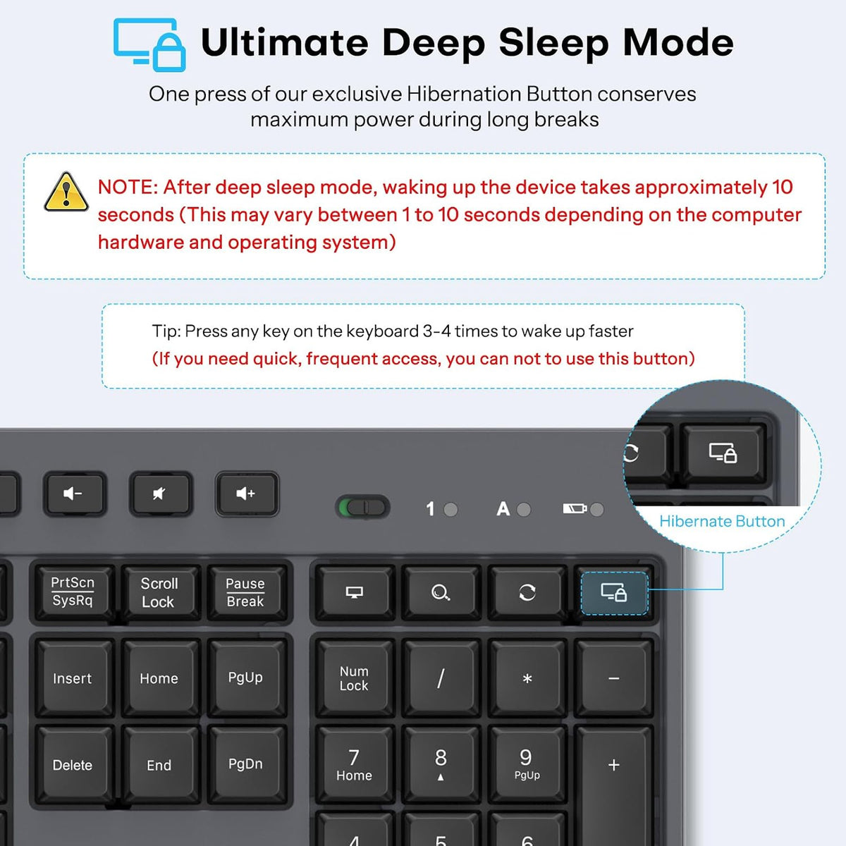 Wireless Keyboard and Mouse Combo, 2.4G Quiet Set with Phone Holder