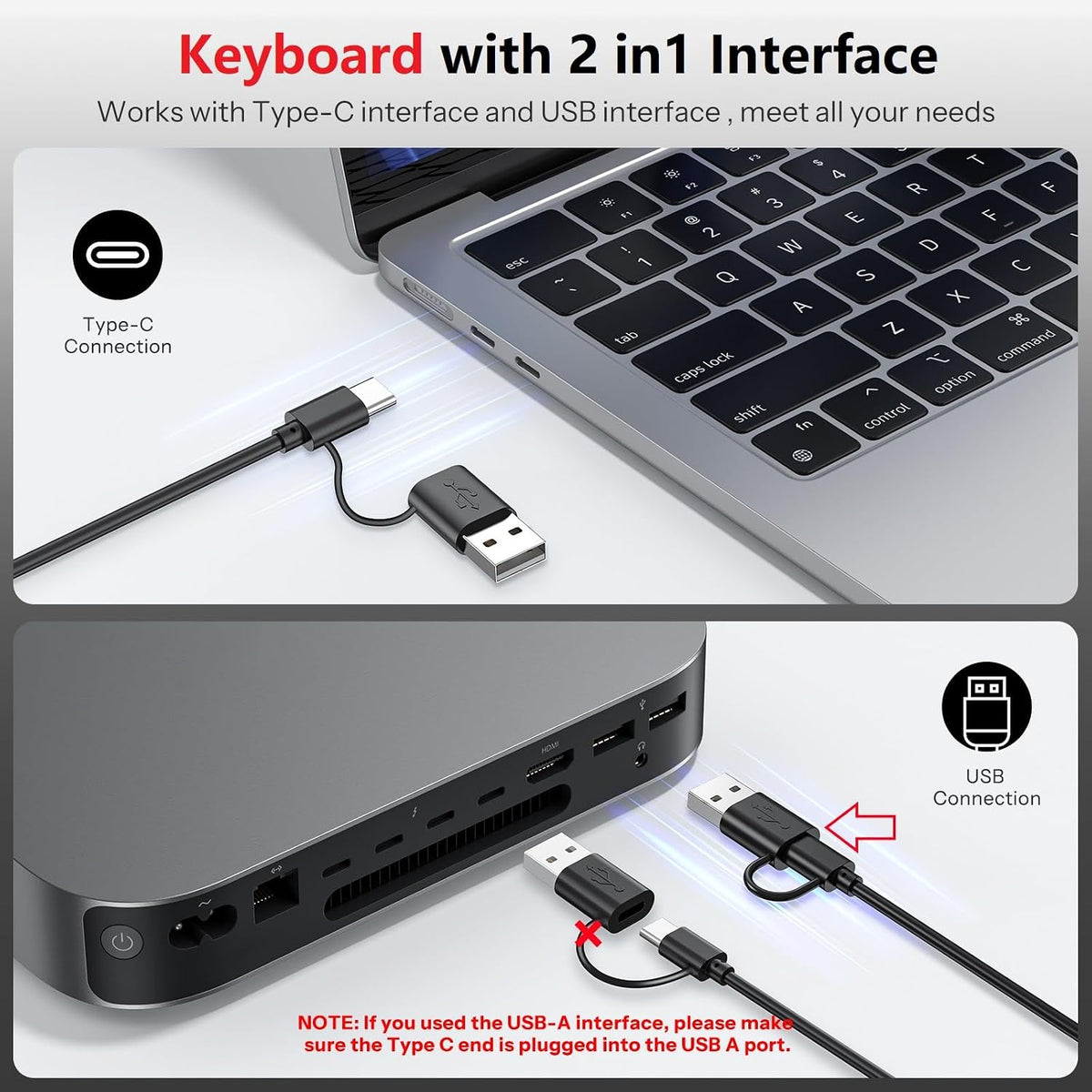 Wired Keyboard and Mouse for Mac, Compact Layout