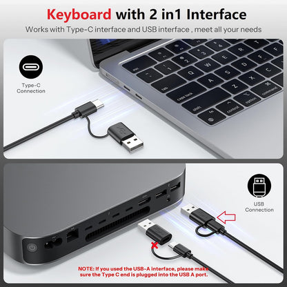 Wired Keyboard and Mouse for Mac, Compact Layout
