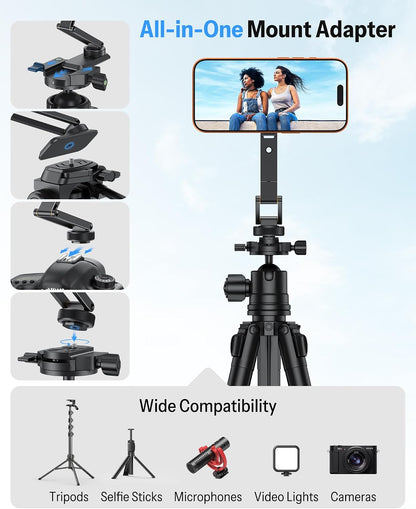 Magnetic Phone Mount for Tripod Camera with Arca Base Cold Shoe 1/4"