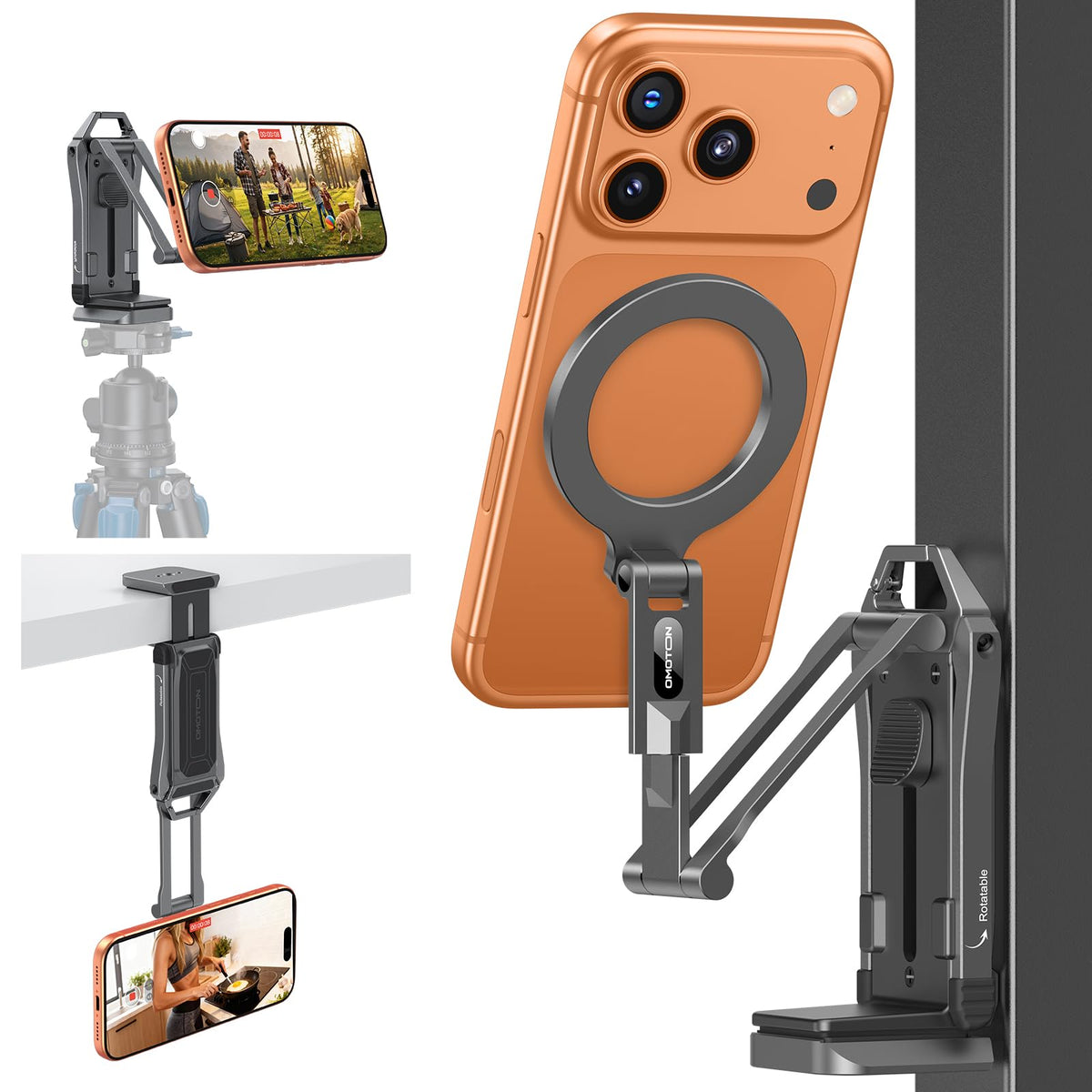 TP02-Pro 5 in 1 Magnetic Phone Holder for Vlogging Essentials, Black
