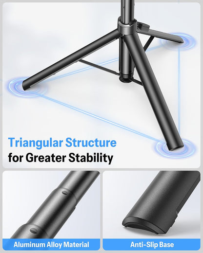 68" Magnetic Phone Tripod with Remote, Selfie Stick for iPhone Black