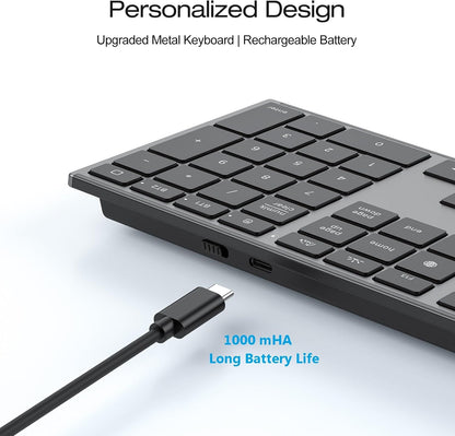 2.4G & Dual Bluetooth Wireless Keyboard for Mac, 7 Color Backlit