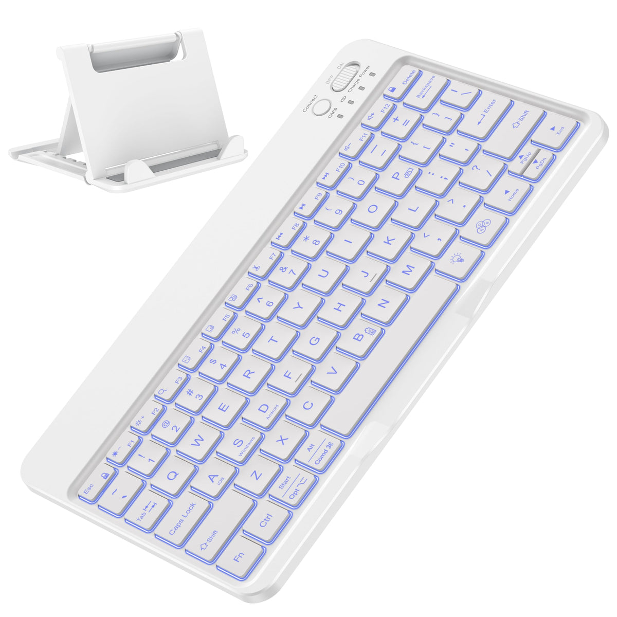 Bluetooth Tablet Keyboard Rechargeable with Backlit, Oversize Keycap