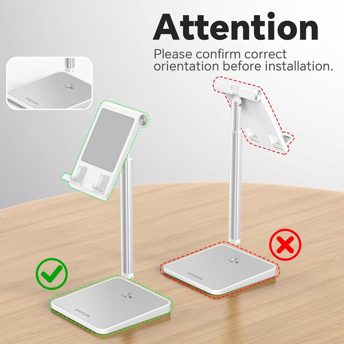 CA02 Cell Phone Stand with Charging Hole for Desk Lightweight Silver