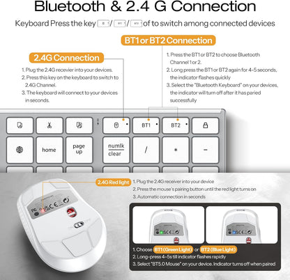 Wireless Keyboard and Mouse Combo for Mac, Full-Size Metal Frame