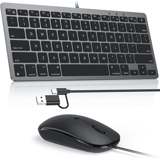Wired Keyboard and Mouse for Mac, Compact Layout