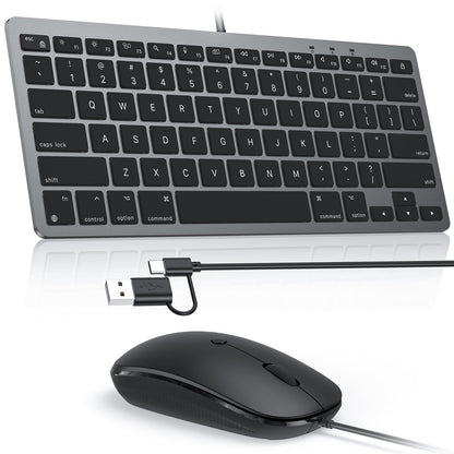 Wired Keyboard and Mouse for Mac, Compact Layout