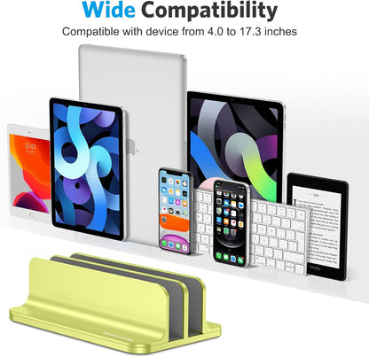 Dual Vertical Desk Laptop Stand Holder, Fits MacBook Air/Pro, Citron