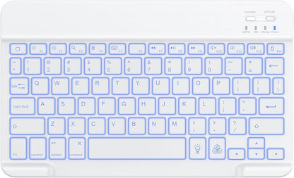 7 Color Backlit & Rechargeable Bluetooth Keyboard for iPad & iPhone