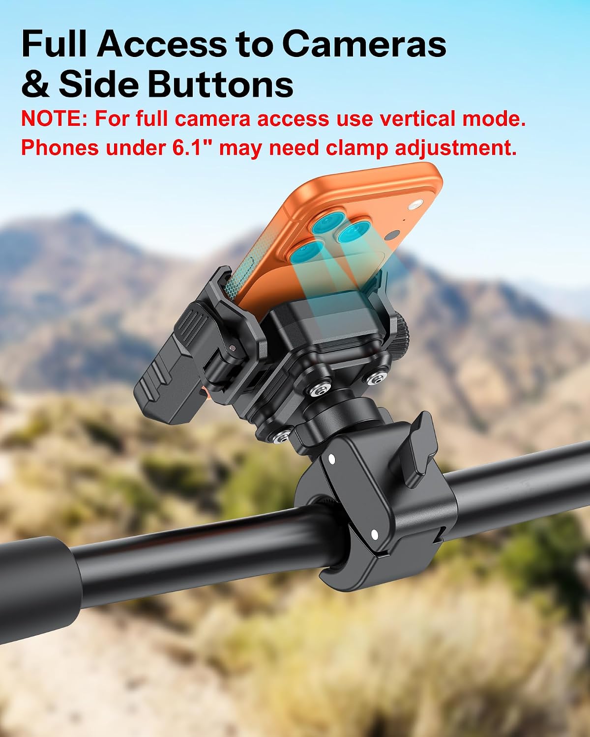 BK01 Anti-Vibration Bike Phone Mount, Quick Lock for Riders