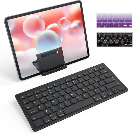 Rechargeable Bluetooth Keyboard for iPad/iPhone with Stand Holder