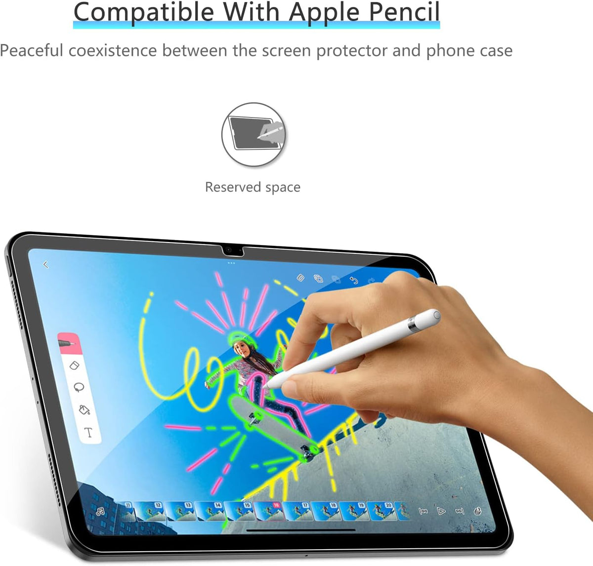 [2 Pack] Screen Protector for iPad 10th Generation (10.9 Inch) 2022 Released, iPad 10 Tempered Glass, Apple Pencil Compatible/Easy Installation