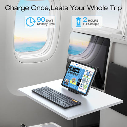 Foldable Keyboard for Travel, Full Size with Number Pad, Black