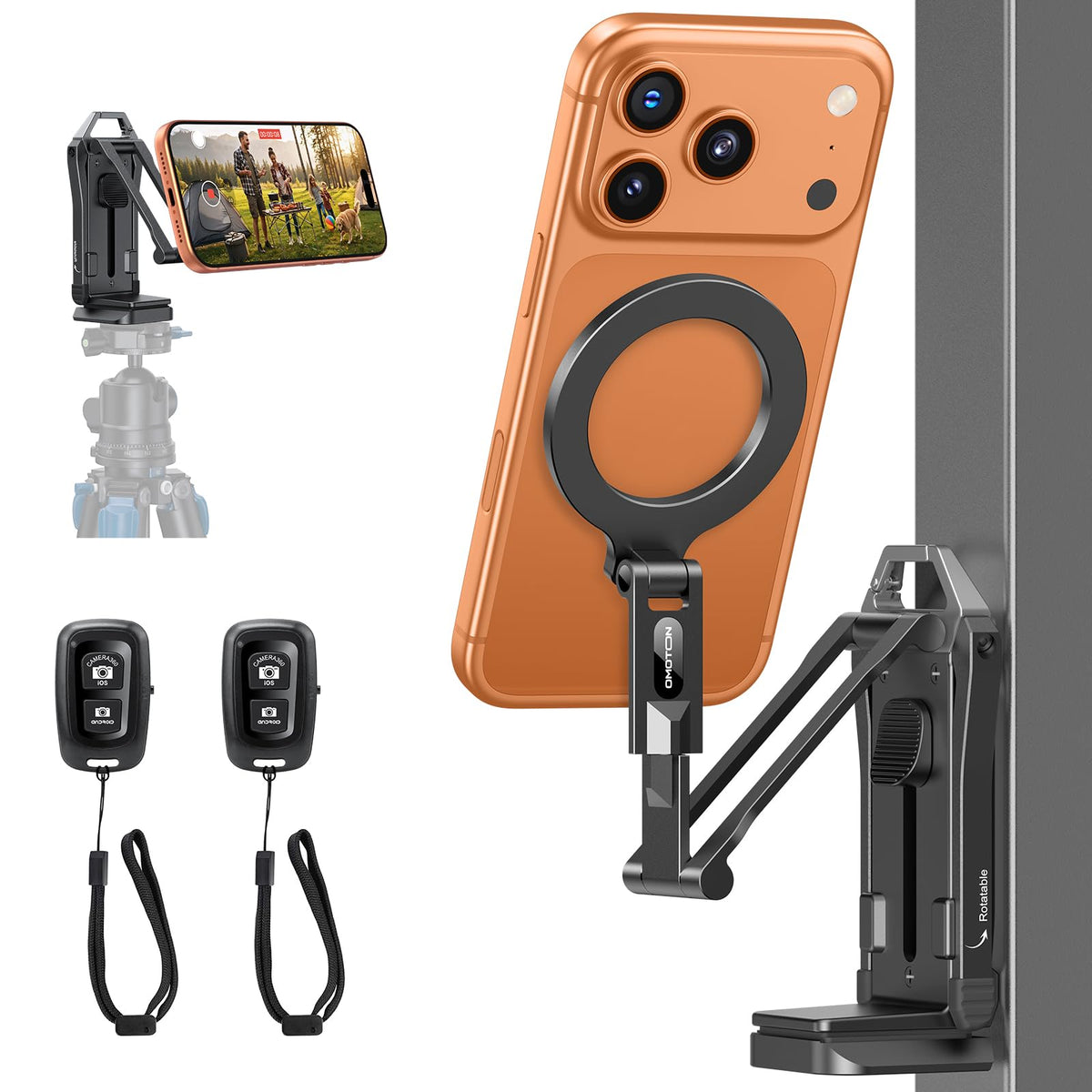TP02-Pro 5 in 1 Magnetic Phone Holder for Vlogging Essentials, Black