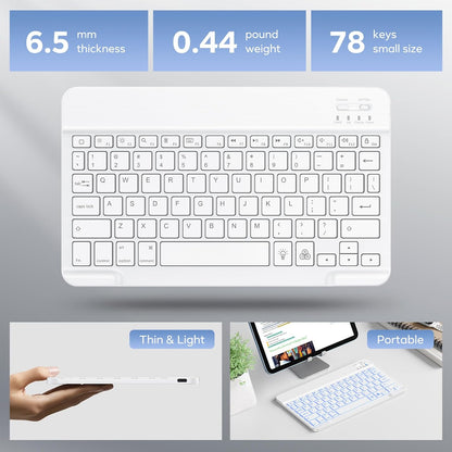 7 Color Backlit & Rechargeable Bluetooth Keyboard for iPad & iPhone