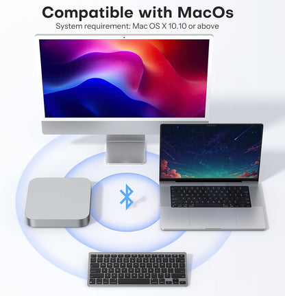 Ultra-Slim Wireless Keyboard for Mac (MacOS 10.10+), Compact Size