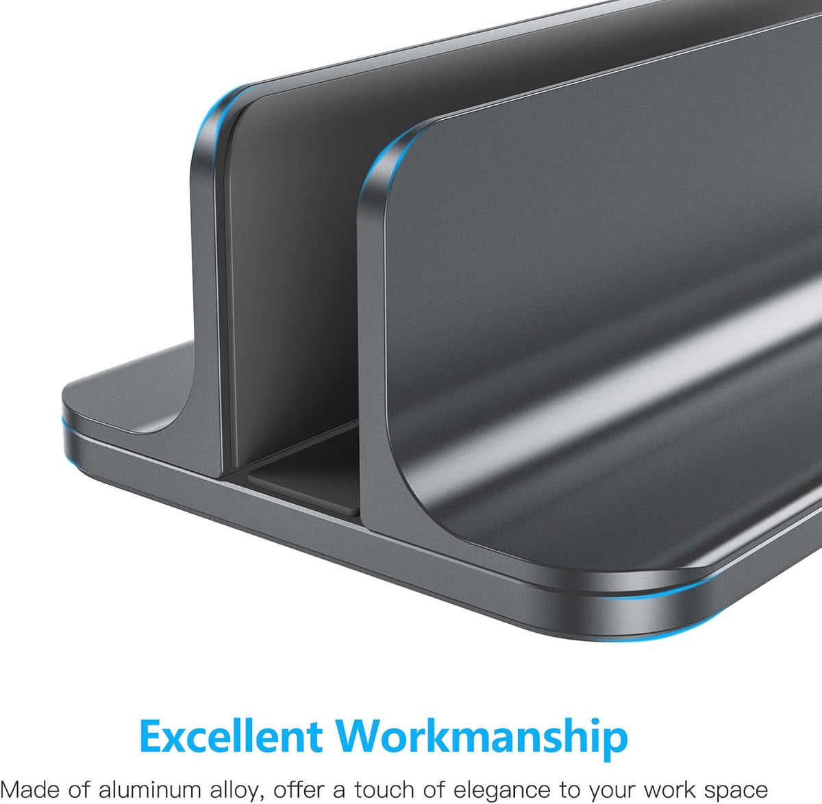 Vertical Laptop Stand Holder, Adjustable Dock for MacBook, Gray