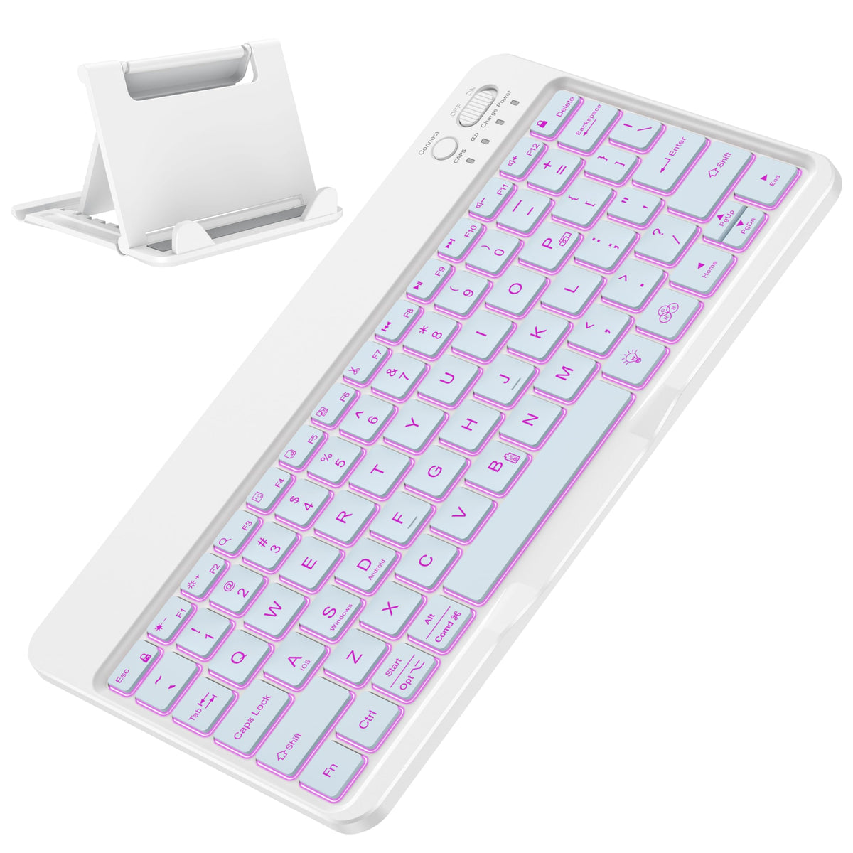 Bluetooth Tablet Keyboard Rechargeable with Backlit, Oversize Keycap