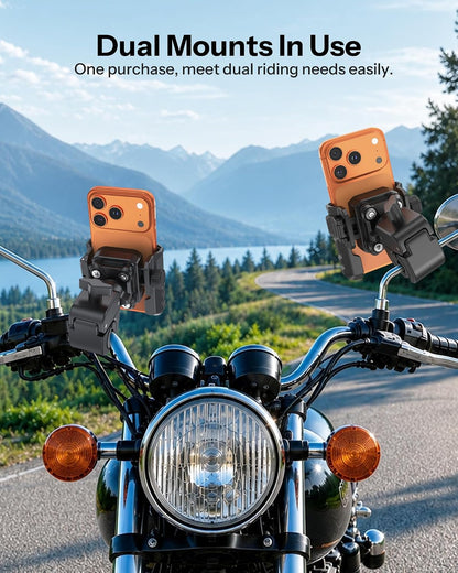 BK01 Anti-Vibration Bike Phone Mount, Quick Lock for Riders 2 Packs
