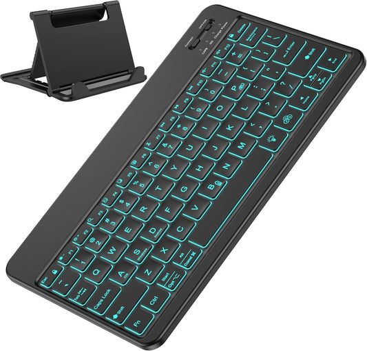 Bluetooth Tablet Keyboard Rechargeable with Backlit, Oversize Keycap
