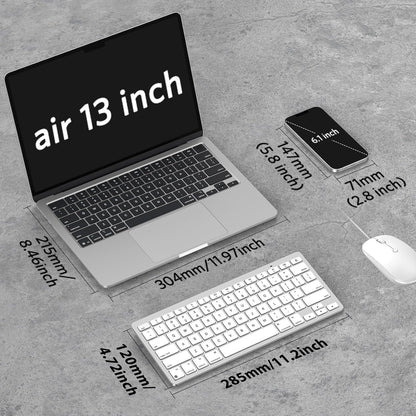 Wireless Keyboard for Mac, Bluetooth Stable, No Numpad, Travel Size