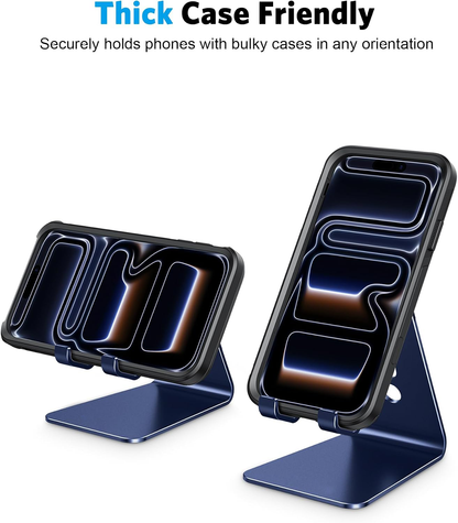 C2 Adjustable Cell Phone Stand with Charging Cutout, Navy Blue