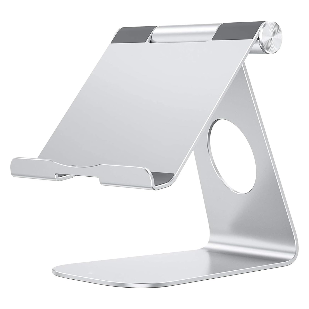 T1 Adjustable Tablet Stand for Desk, Aluminum Holder for iPad Silver