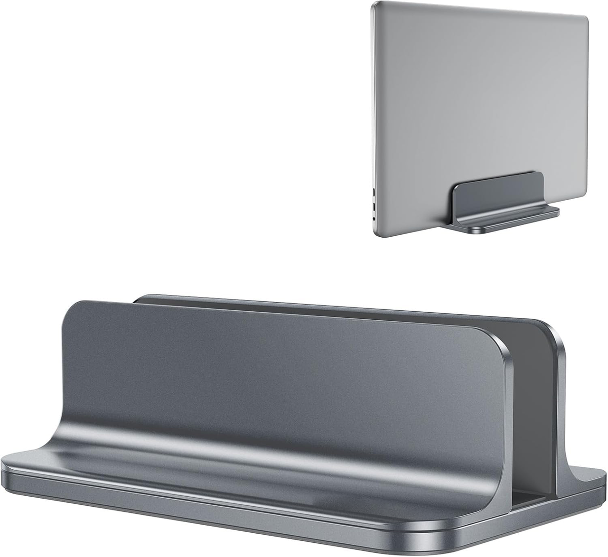 Vertical Laptop Stand Holder, Adjustable Dock for MacBook, Gray