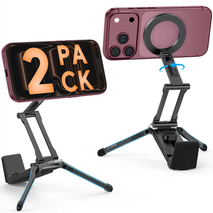 TP02 360°Rotating Adjustable Aluminum for MagSafe Tripod,Black&Black