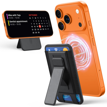 VC09 Magnetic Wallet for iPhone, Holds up to 5 Cards, Kickstand